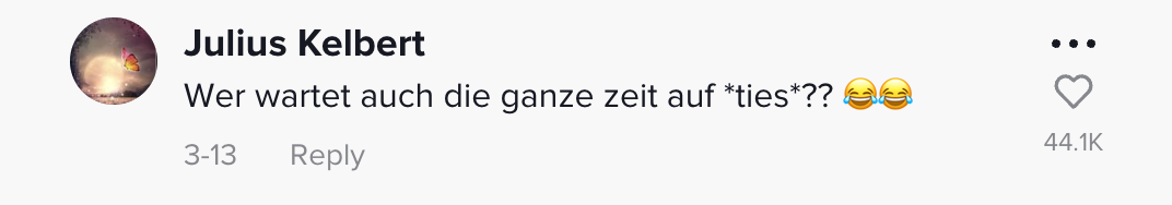 TikTok Comment about Mottowochen