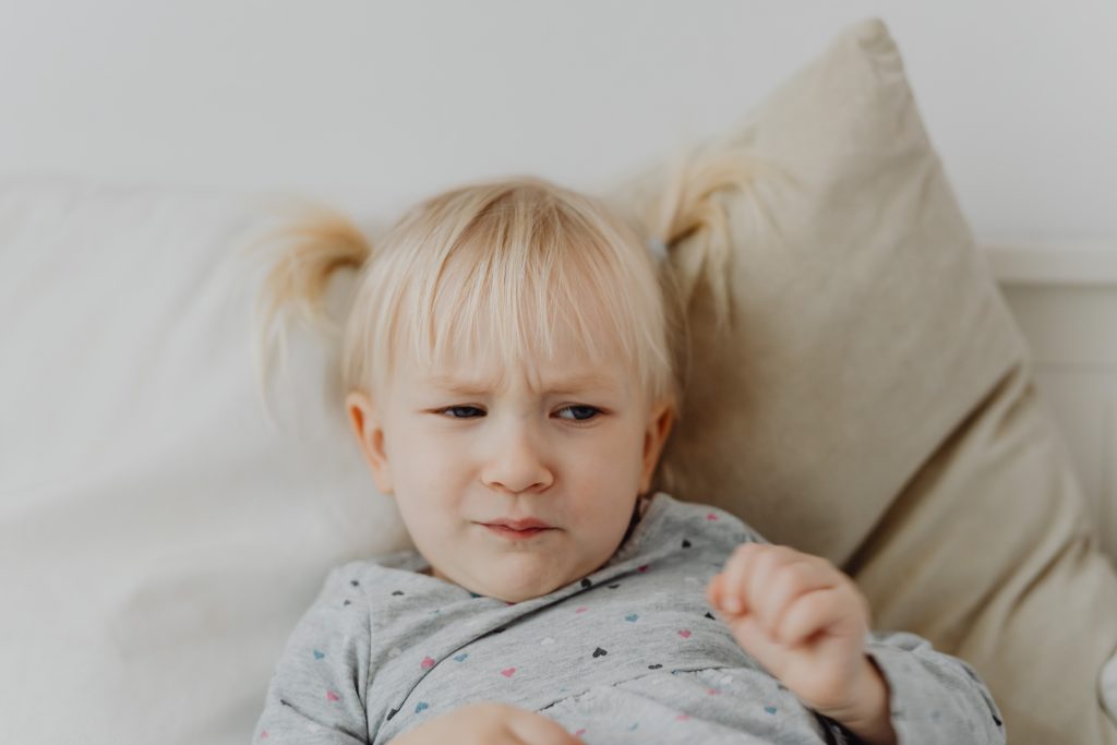 a girl looking disgusted