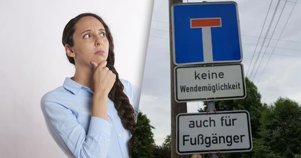 schilder beitrag frau verwirrt