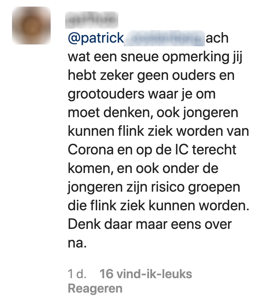 Ouders in de comments