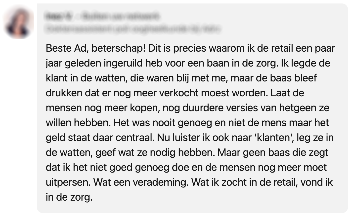 Ad over de zorg