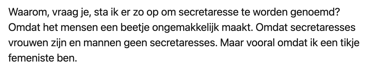 Secretaresse Alexander rekent af met stereotypering op de werkvloer