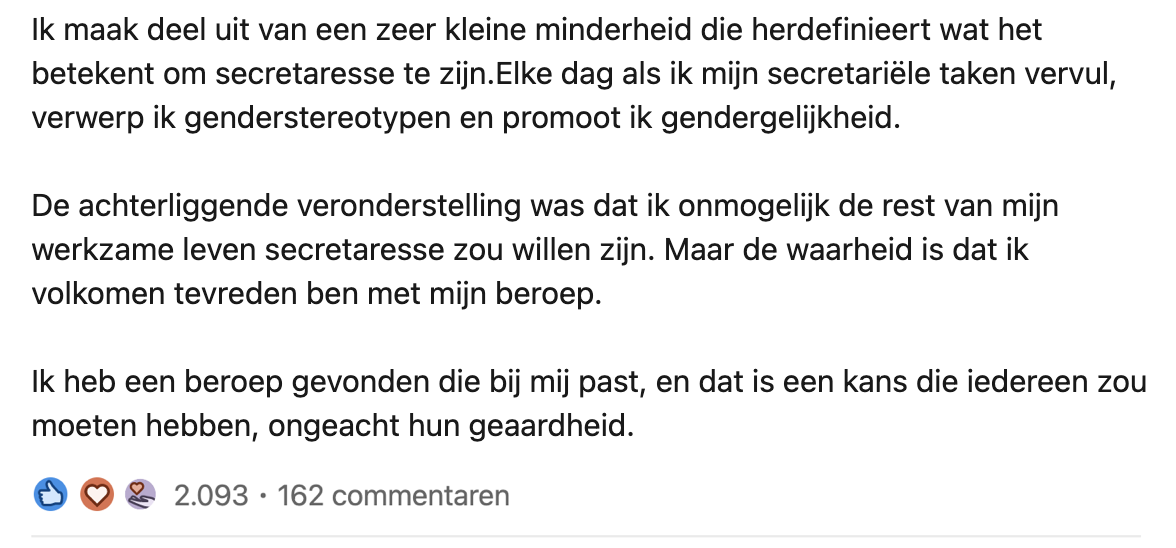 Secretaresse Alexander rekent af met stereotypering op de werkvloer