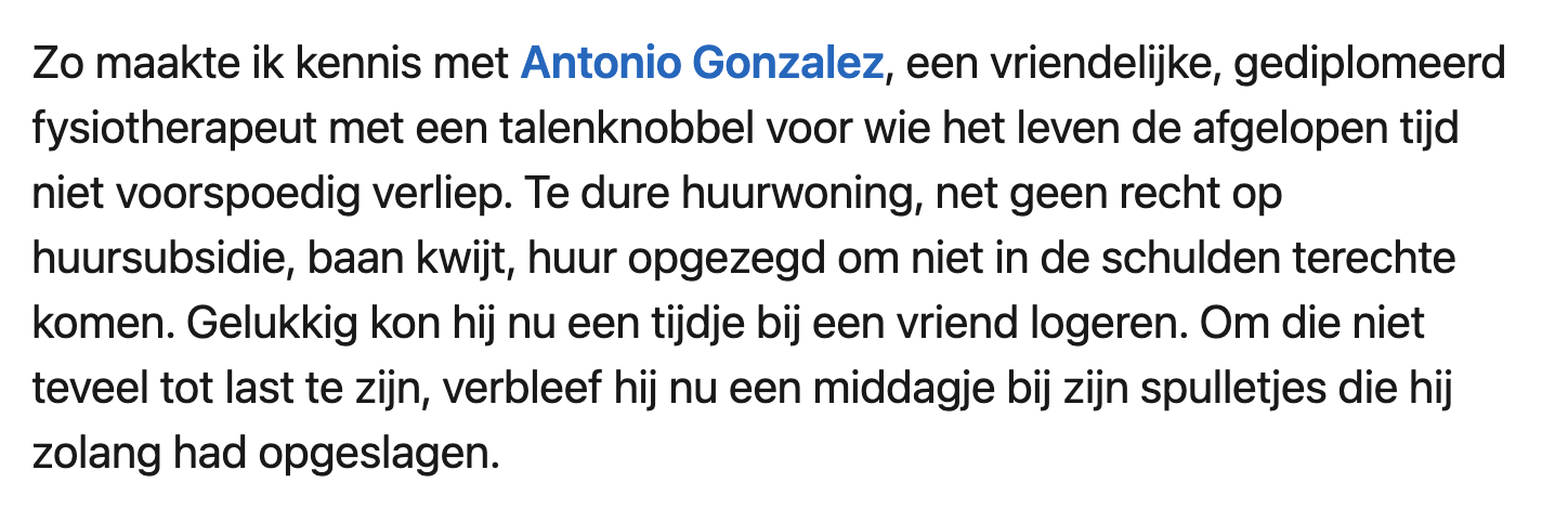 Tim helpt Antonio aan een baan