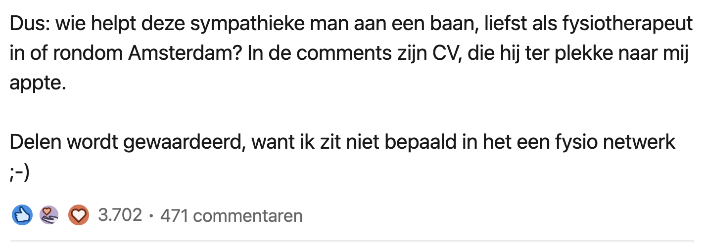 Tim helpt Antonio aan een baan