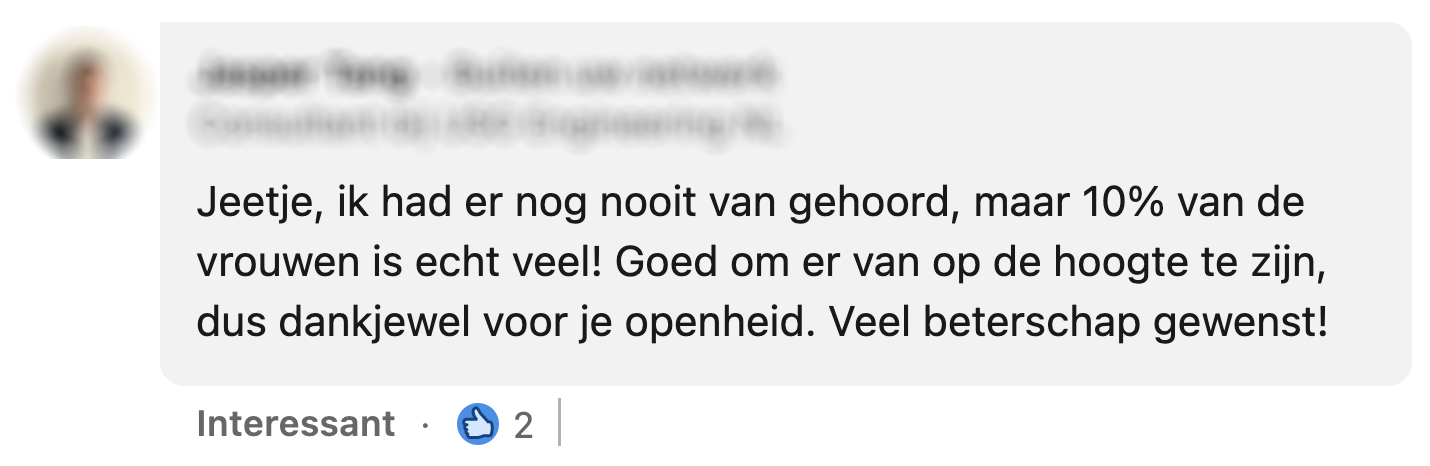 Tessa heeft een menstruatie aandoening