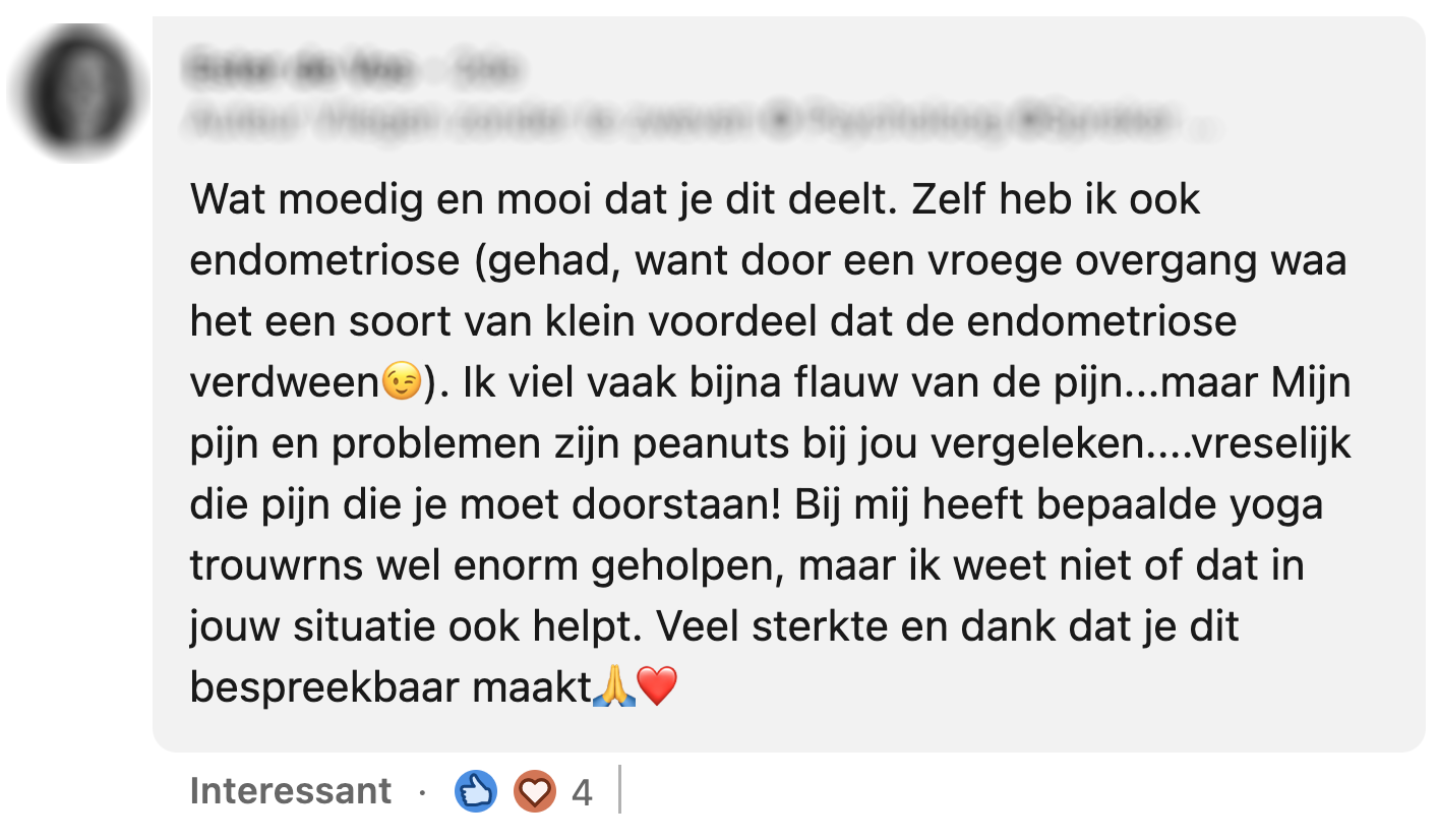 Tessa heeft een menstruatie aandoening