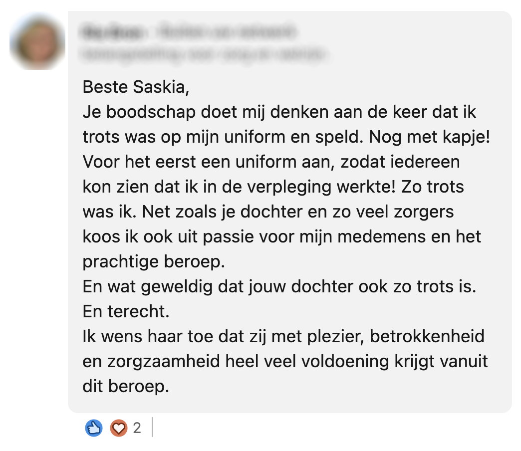 Saskia zet verpleegkunde-studenten zoals haar dochter in het zonnetje