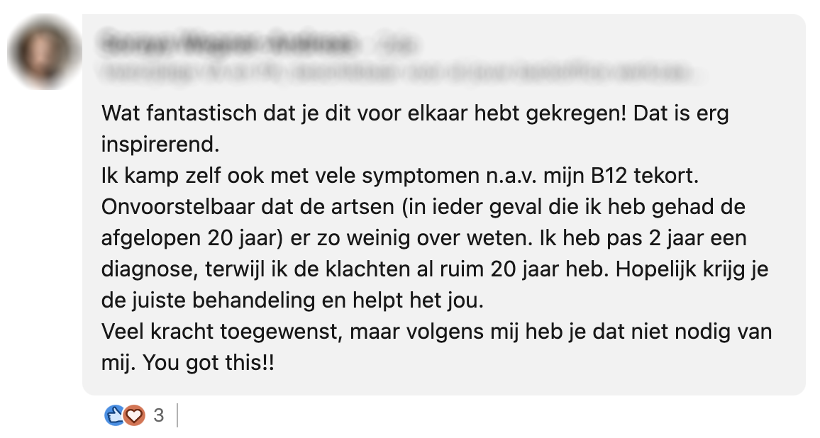 Arlette heeft een vitamine B12-tekort