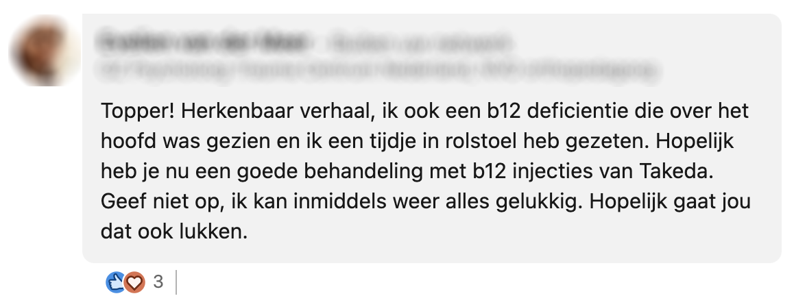 Arlette heeft een vitamine B12-tekort