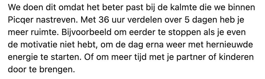 Van 40 naar 36 uur