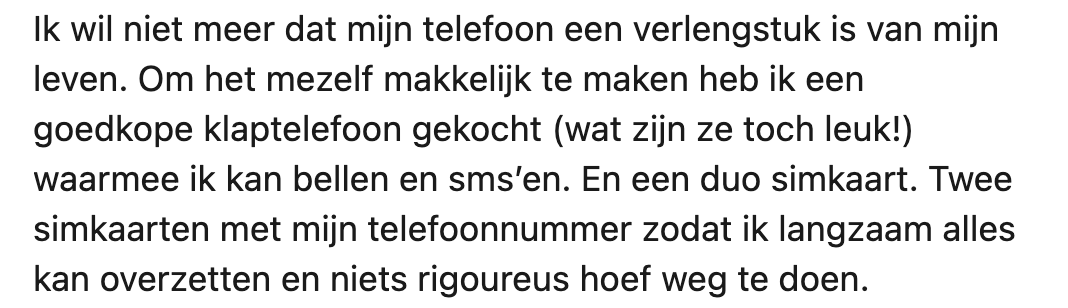 Afkicken van smartphone