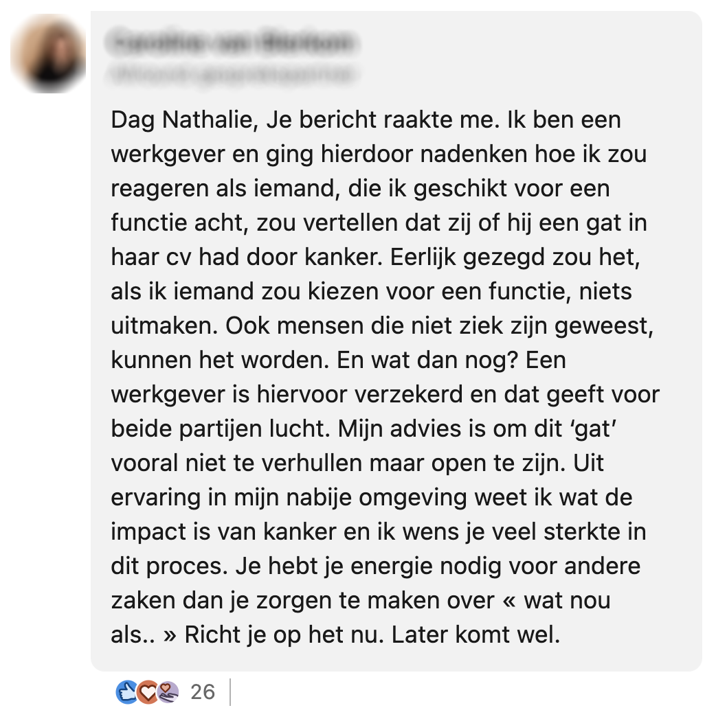 Nathalie komt op voor lotgenoten