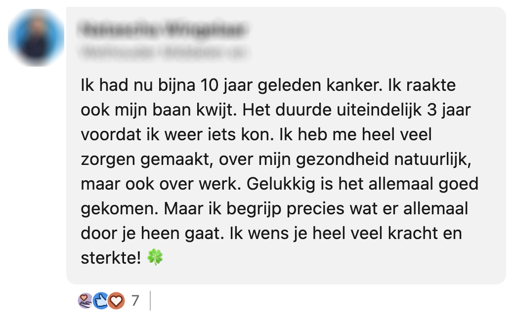 Nathalie ziet dat kanker 'op CV' probleem is en komt op voor lotgenoten