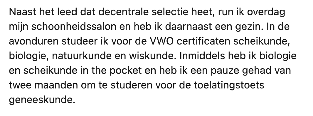 37 jaar en toch nog geneeskunde studeren