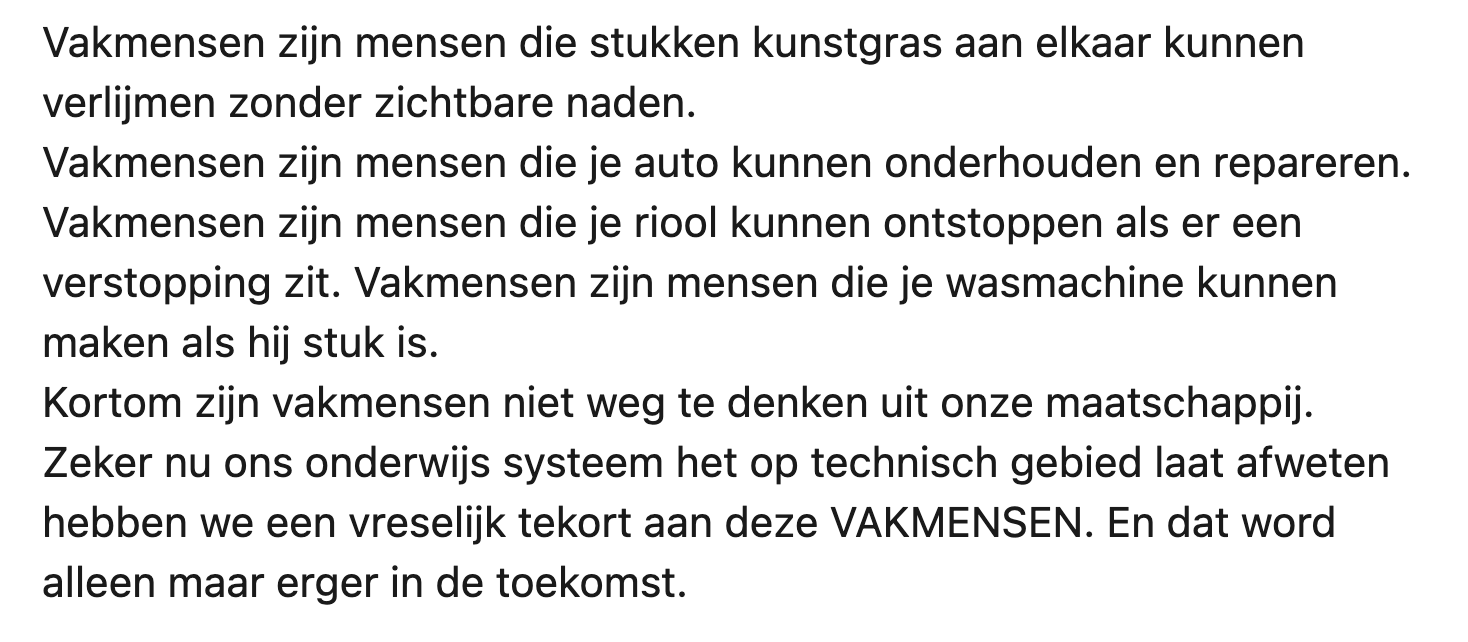 Maarten komt op voor vakmensen