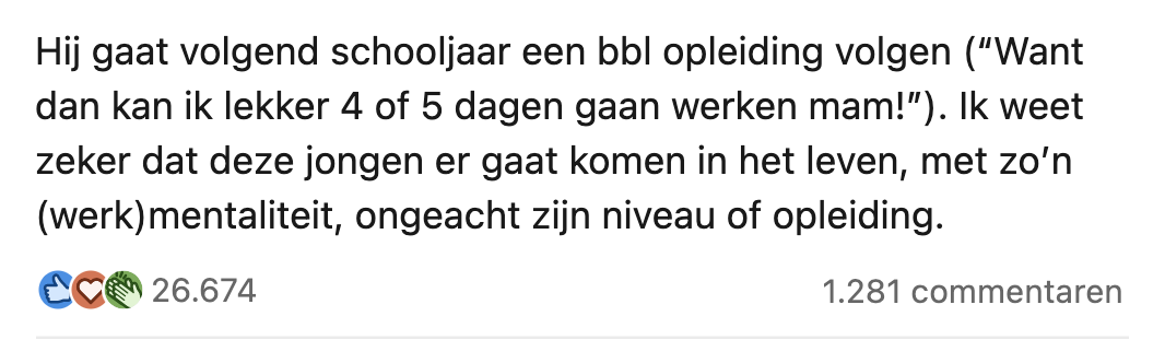 Finn kreeg havo/vwo-advies maar kiest voor bbl