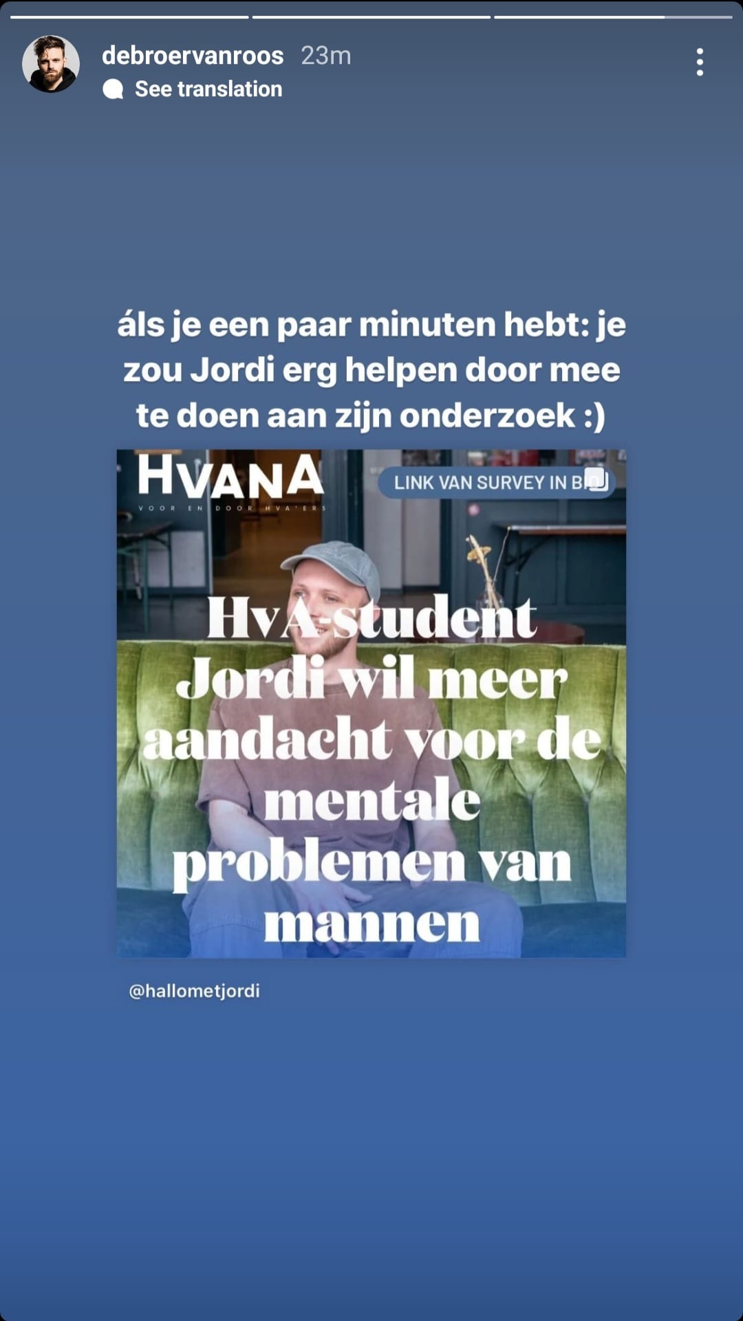 Jordi over zijn onderzoek