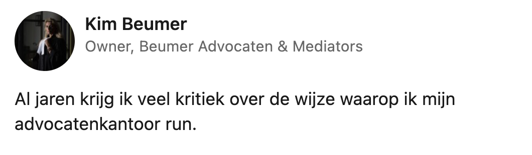 Advocaat Kim Beumer