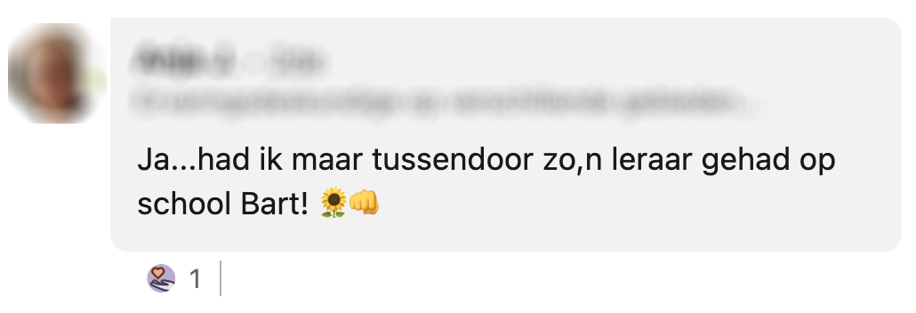 Meester Bart schrijft rake post