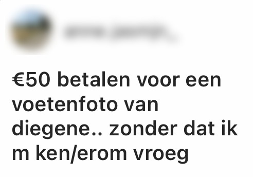 Voetenfoto oplichters