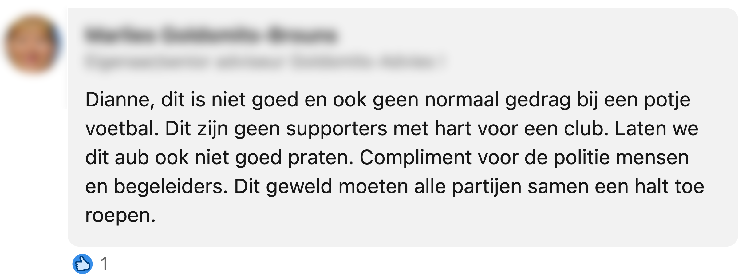 geen echte supporters voetbal politie