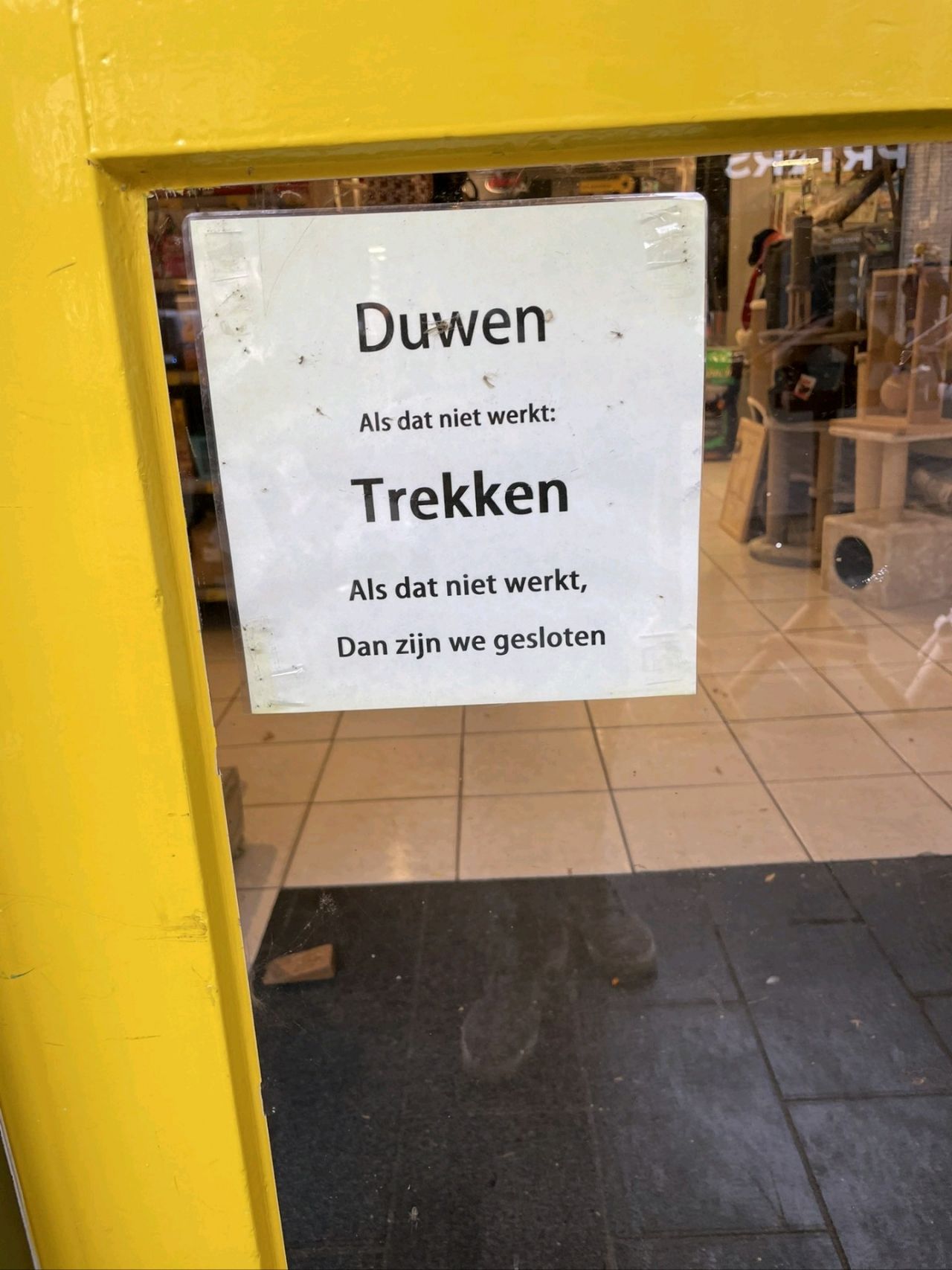 duwen trekken bord