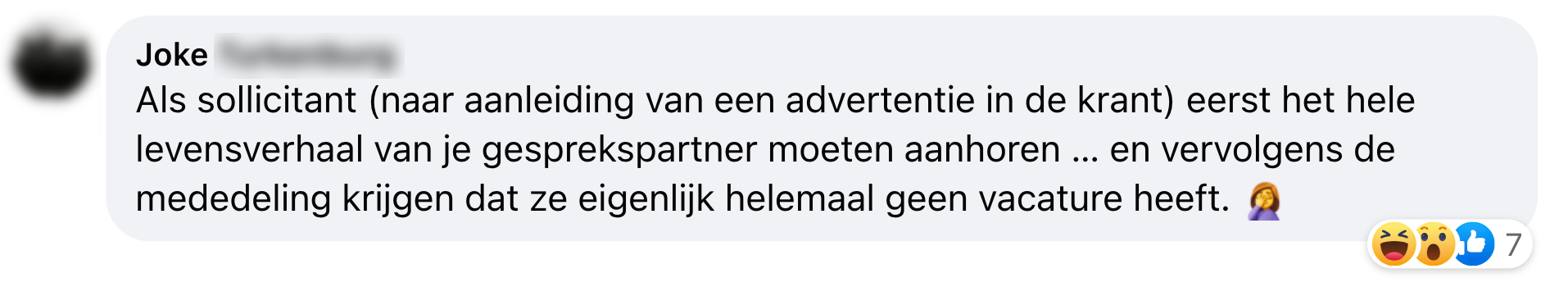 geen plek sollicitatiegesprekken