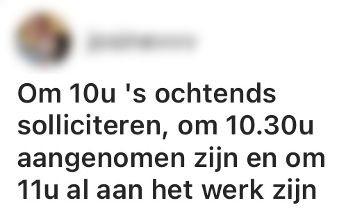 snel aan t werk sollicitatiegesprek