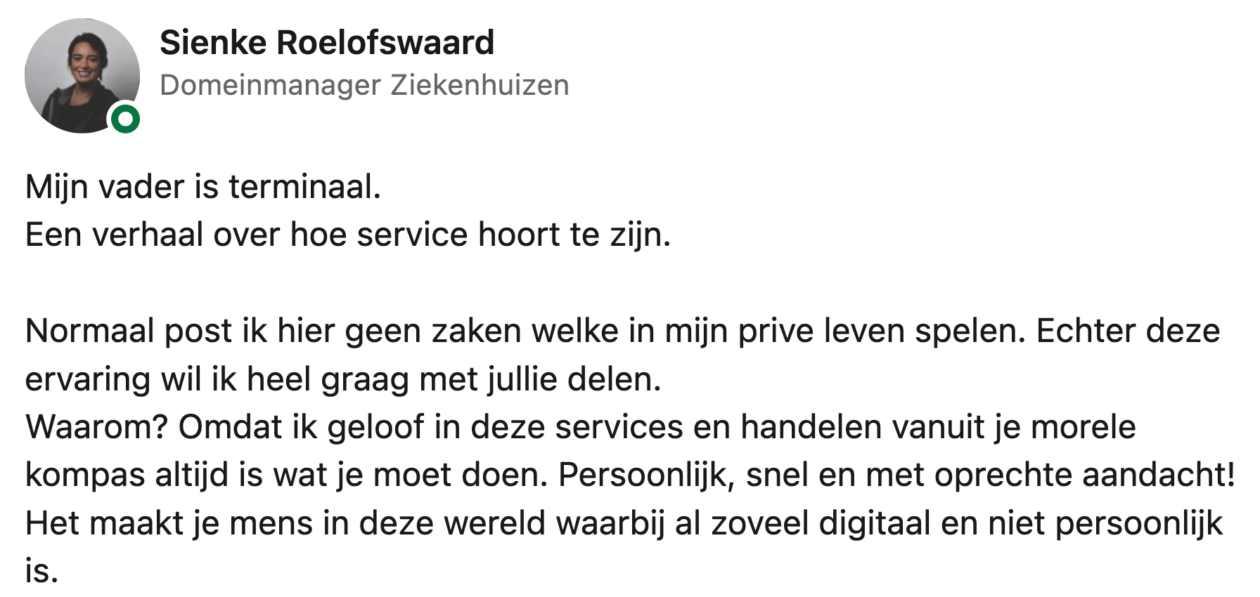 b linkedin verhaal ajax