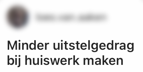 a huiswerk voornemens