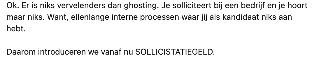 sollicitatiegeld oplossing