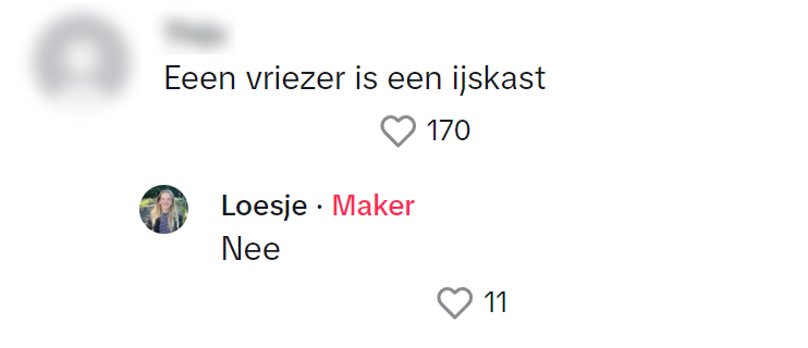 Milou schrikt als zij een andere benaming voor de ijskast hoort