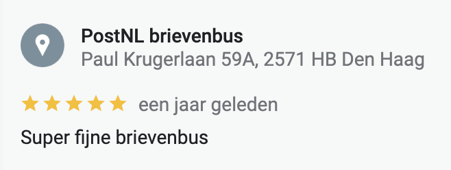 PostNL Google reviews