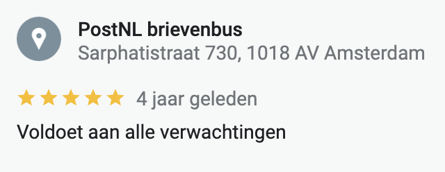 PostNL Google reviews