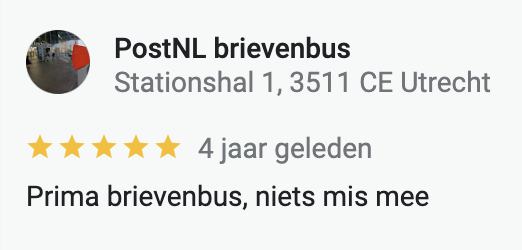 PostNL Google reviews