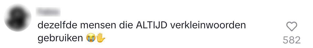 "dezelfde mensen hebben ook de gewoonte om altijd verkleinwoorden te gebruiken"