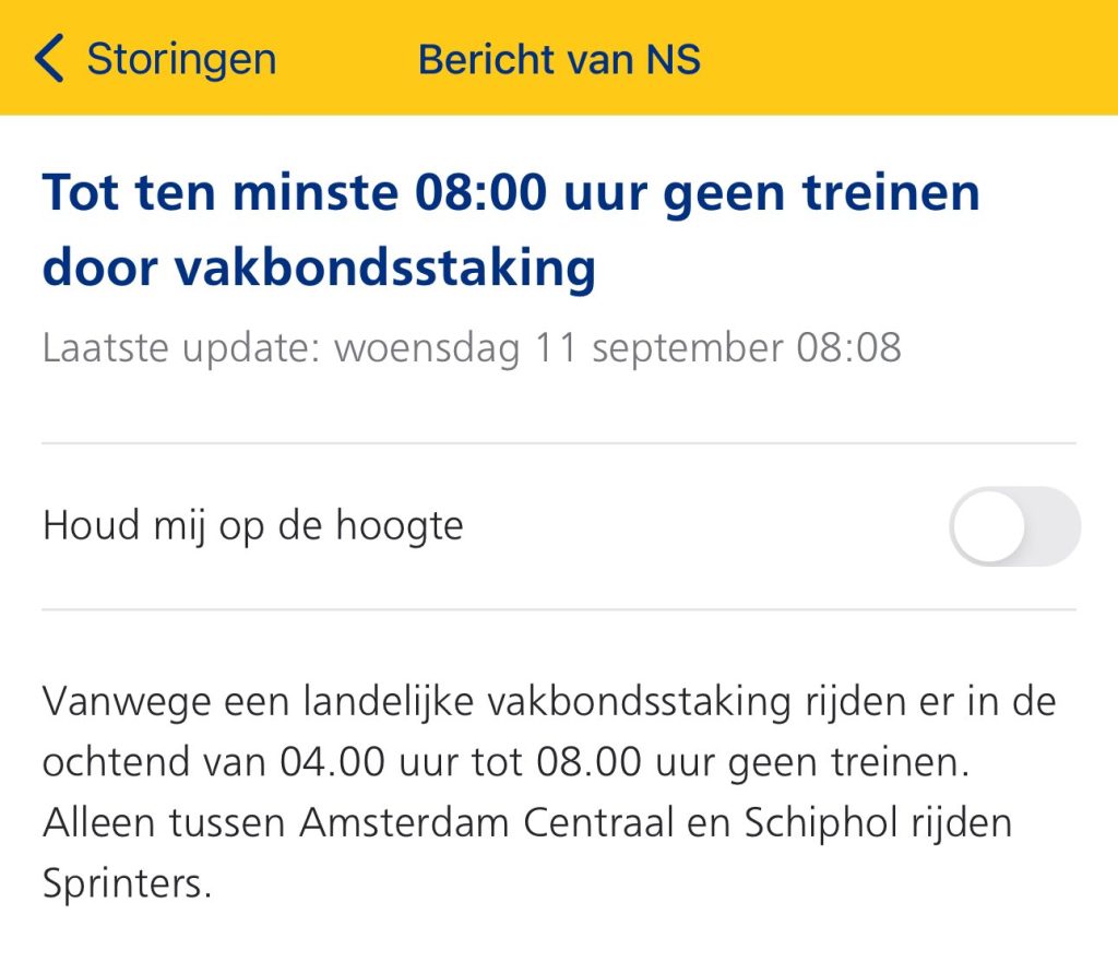 NS staking openbaar vervoer